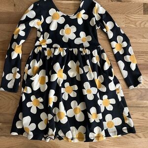 Hanna Andersson Black and White Floral Kids Dress